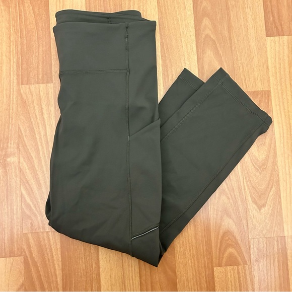 Lululemon Dark Olive Speed Up Crop 21” Medium Rise Athletic Workout Legging - Picture 12 of 15